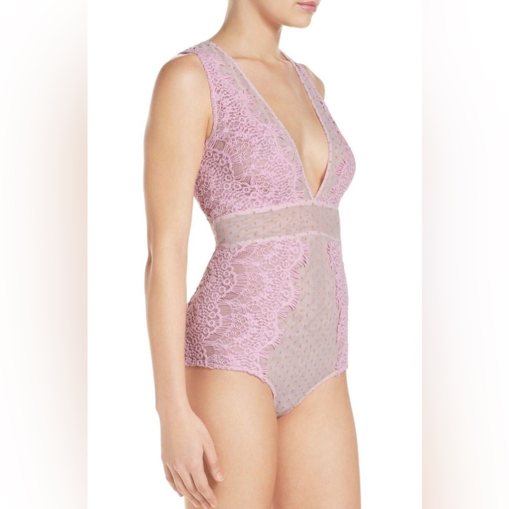 Free People Breaking Hearts Bubblegum Bodysuit